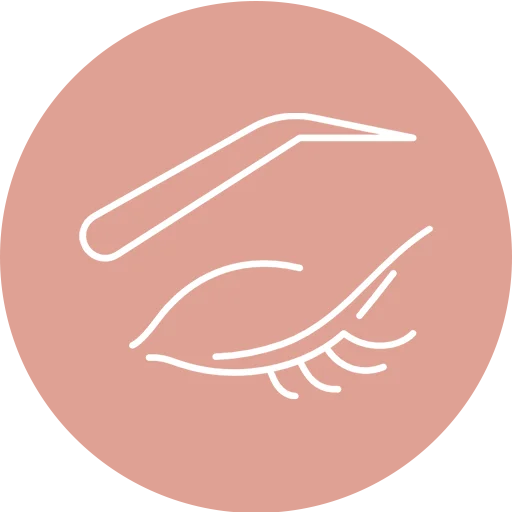 Icon eines geschlossenen Auges mit Augenbraue